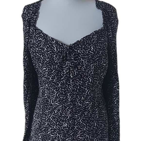 BNWT Nobody’s Child UK Size 20 Saffy Squiggle Black Curve Dress Knee Length - Picture 3 of 8